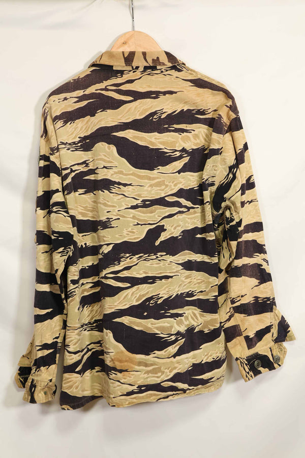1960s Early Gold Tiger Tiger Stripe Shirt with Patch US Cut M Used
