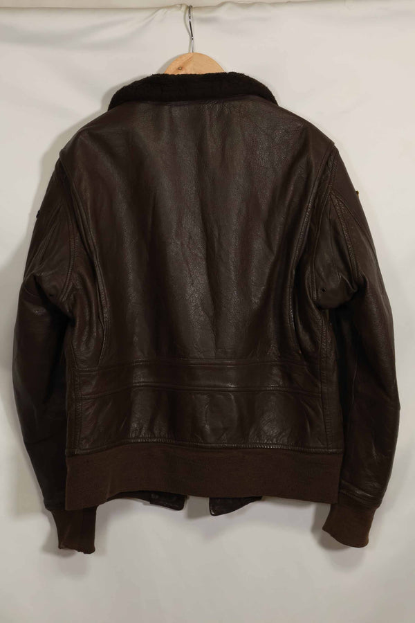 1960's U.S. Navy G-1 Flight Jacket, missing label, with first-attached patch, used.