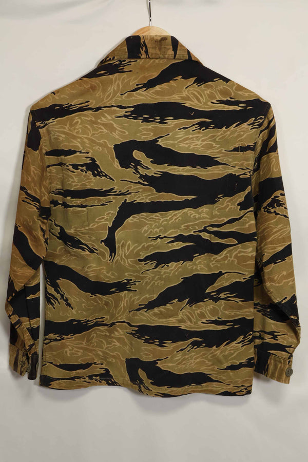 1960s Gold Tiger Tiger Stripe Shirt Asian Cut A-M Good Condition Used