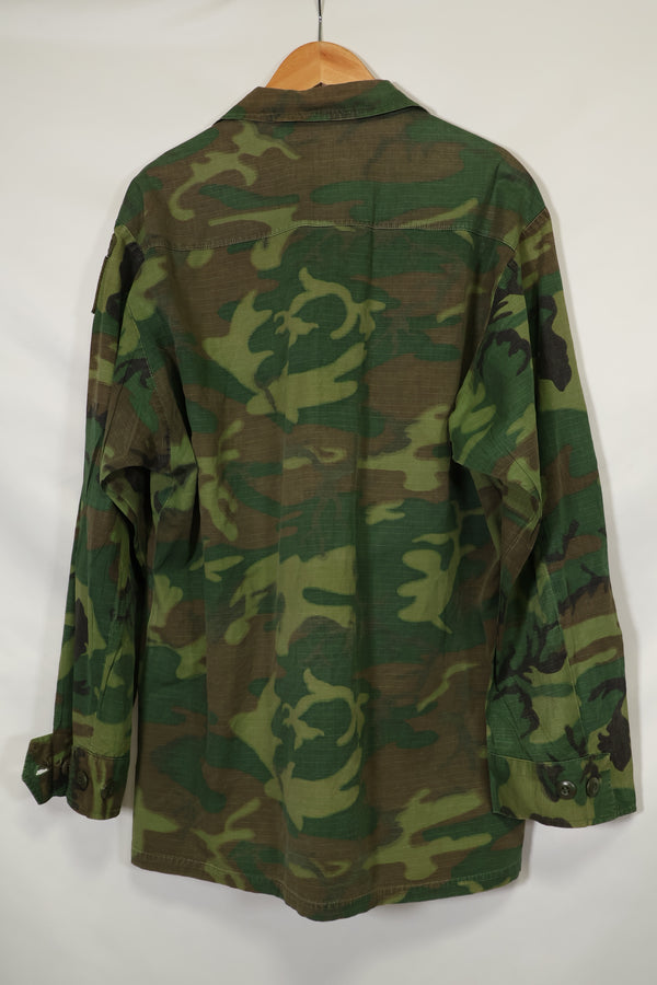 1969 Contract Ripstop Fabric ERDL Camouflage 82nd Airborne Division Fatigue Jacket M-R Used