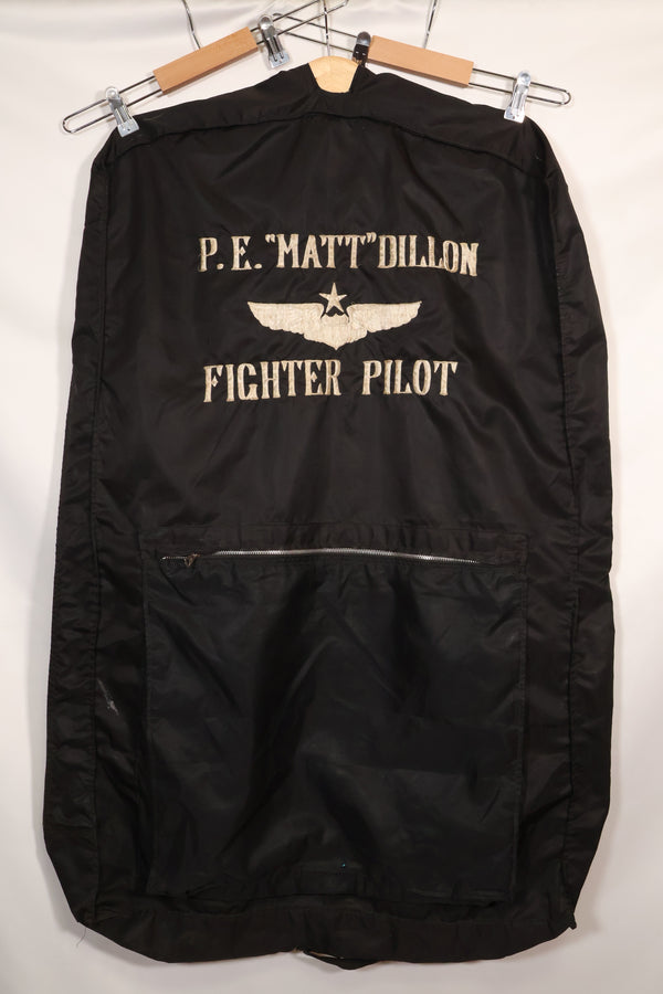 1960s privately procured fighter pilot flight jacket & uniform suit bag, embroidered, used