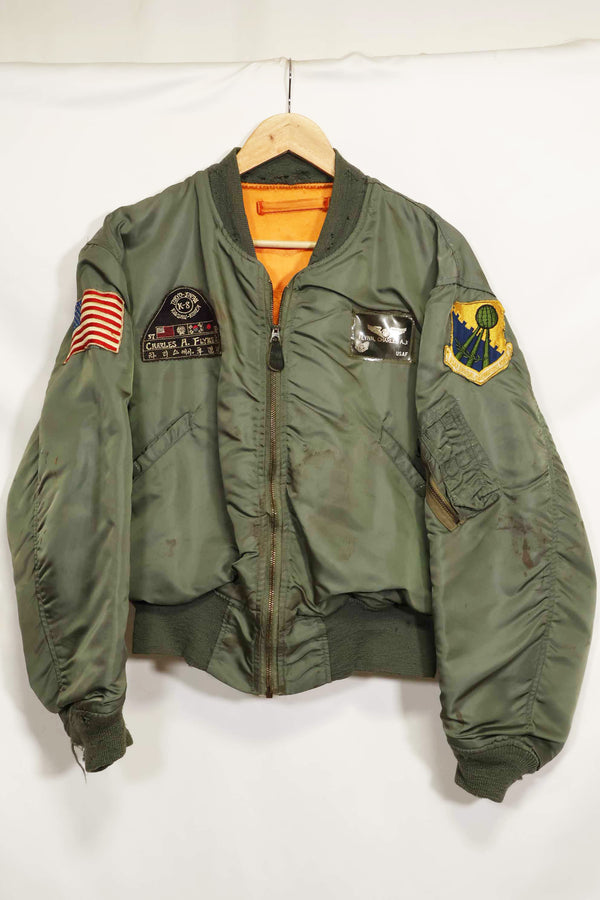 1969 Contract USAF L2-B Light Zone Flight Jacket with locally made patch, used.