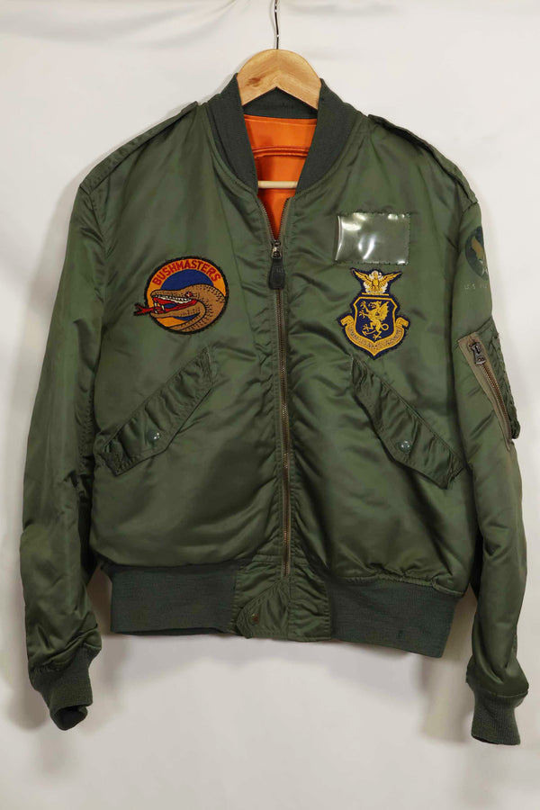 1960 Contract 81st Fighter Wing USAF L2-B Fighter Pilot Light Zone Flight Jacket Used