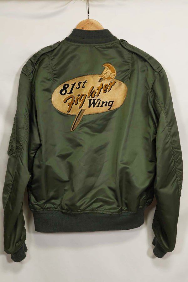1960 Contract 81st Fighter Wing USAF L2-B Fighter Pilot Light Zone Flight Jacket Used