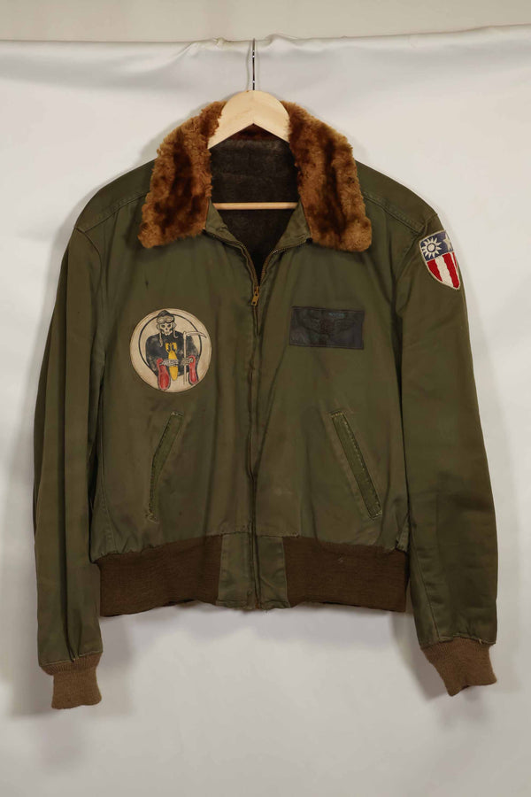 1940s CBI locally made B-15 flight jacket, used.