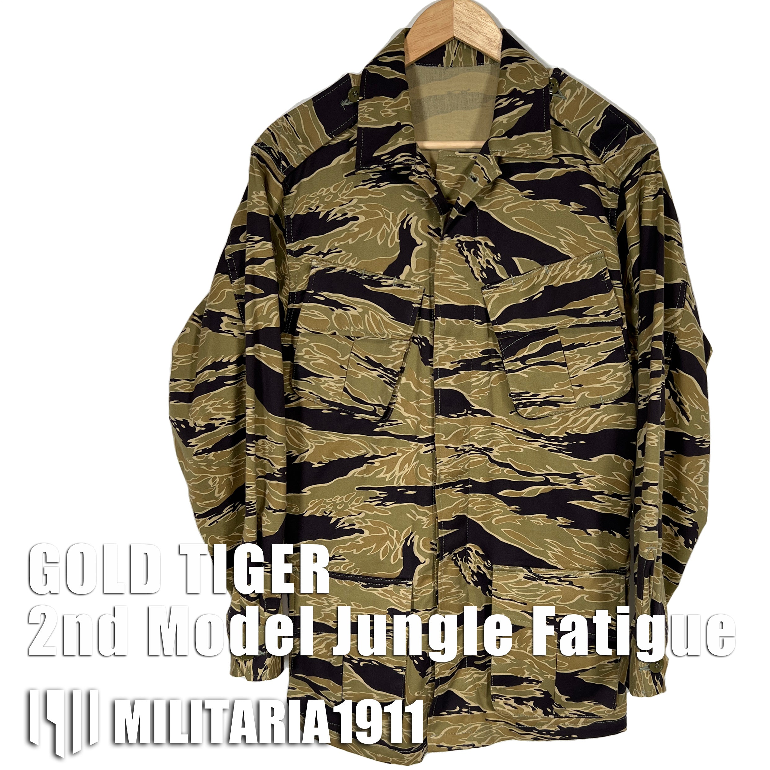 30% OFF [Delivery in early March 2024]  MILITARIA 1911 Gold Tiger Stripe 2nd Model Jungle Fatigue Jacket MADE IN JAPAN