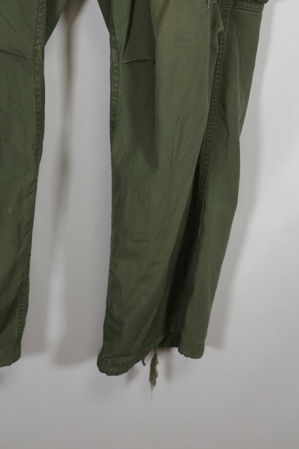 1969 4th Model Jungle Fatigue Pants, M-S, used, strong signs of use.