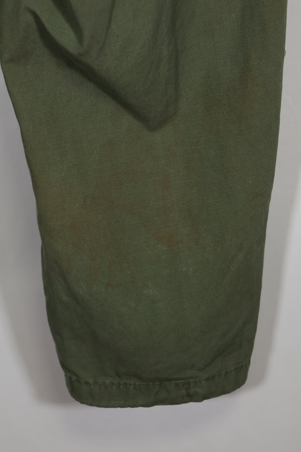 1969 4th Model Jungle Fatigue Pants, M-S, used, strong signs of use.