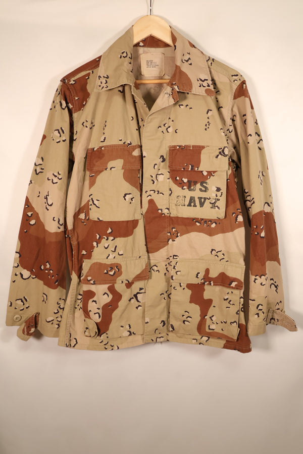 1990 Contract, S-R, U.S. Navy, US NAVY, Individual Item, 6C Desert Color, Chocolate Chip Camo Jacket, Used