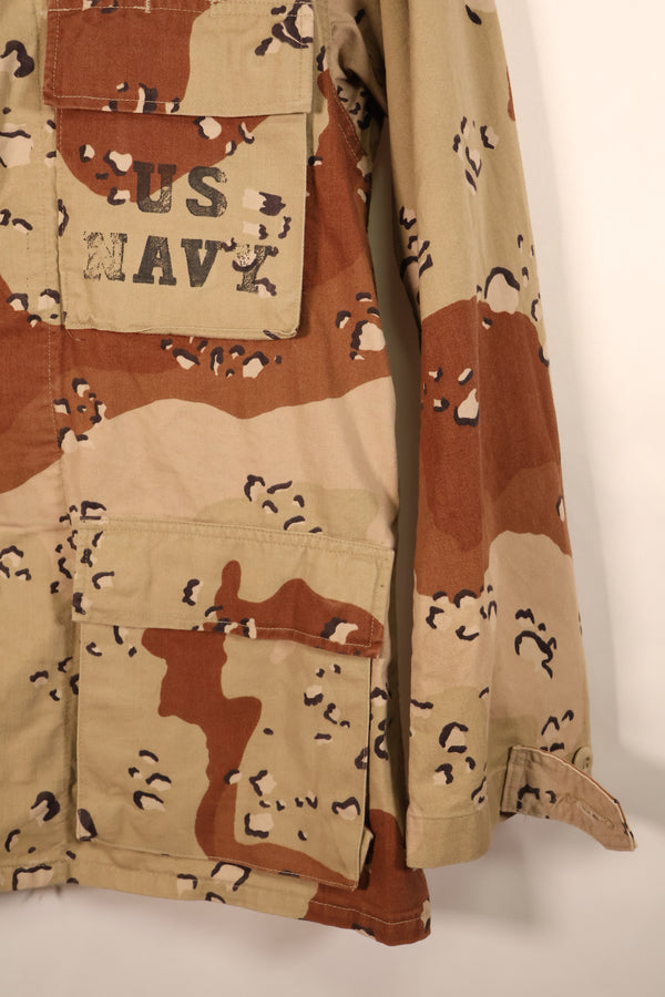1990 Contract, S-R, U.S. Navy, US NAVY, Individual Item, 6C Desert Color, Chocolate Chip Camo Jacket, Used