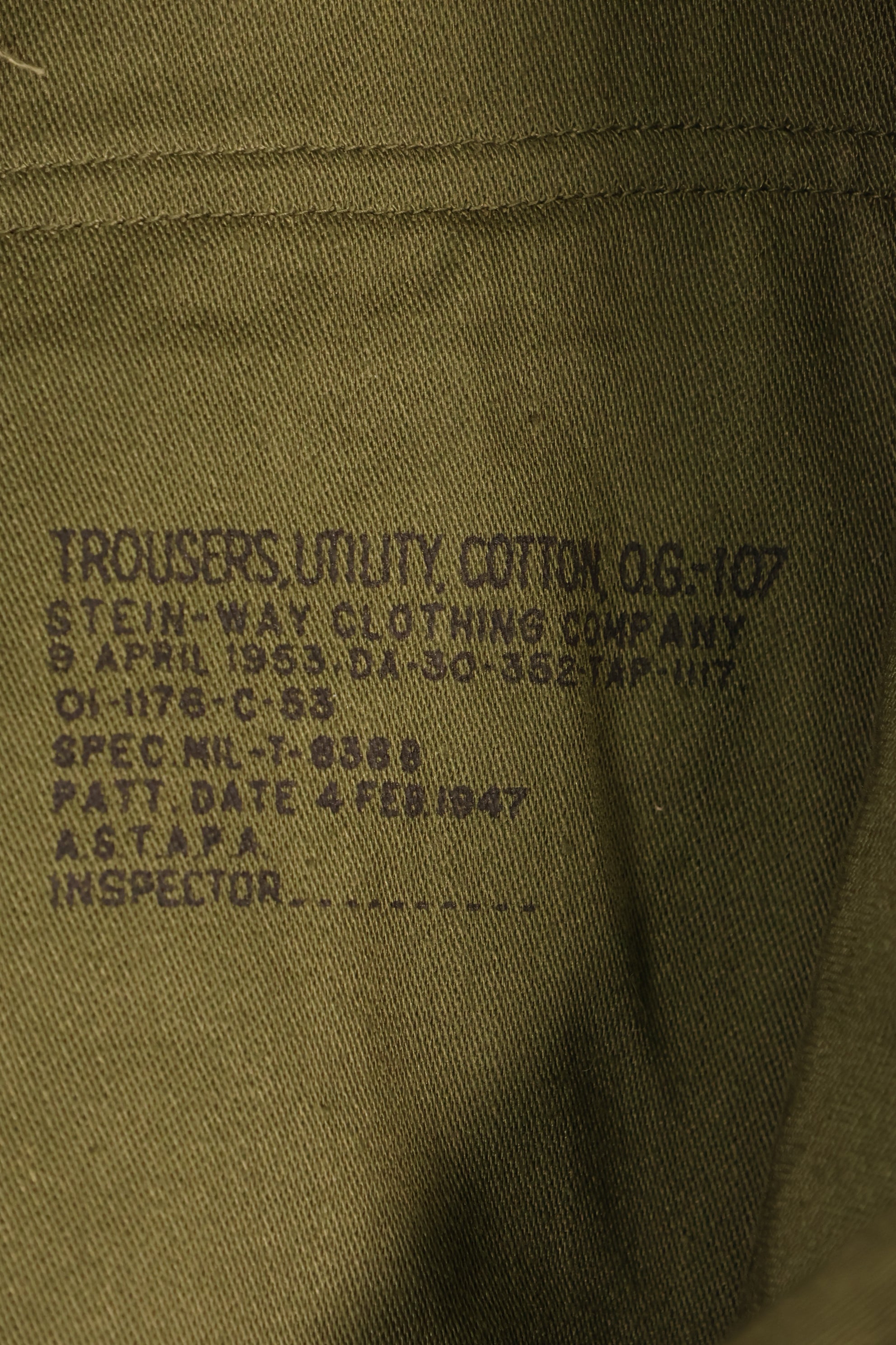 1950s X-LARGE OG-107 Utility Pants, Baker Pants, Good Condition, Used