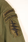 1969 Contract, M-L, 4th Model Jungle Fatigue Jacket, Green Beret Specification, Patches Added Later, Used