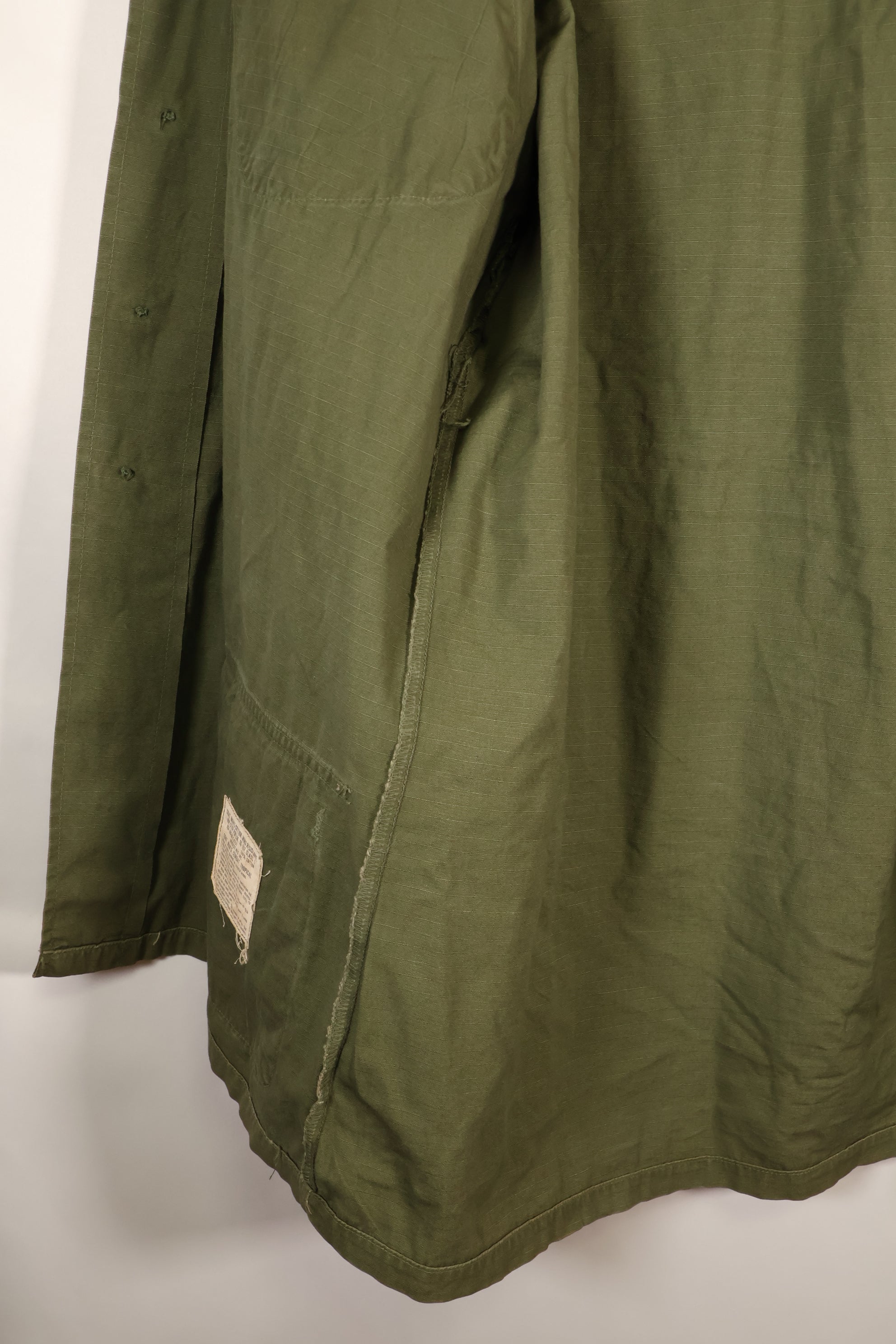 1969 Contract, M-L, 4th Model Jungle Fatigue Jacket, Green Beret Specification, Patches Added Later, Used
