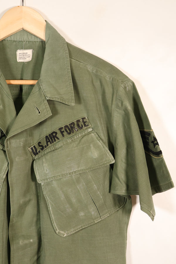 1968 Contract, S-R, USAF, 4th Model Jungle Fatigue Jacket, Short-Sleeve Custom, Used