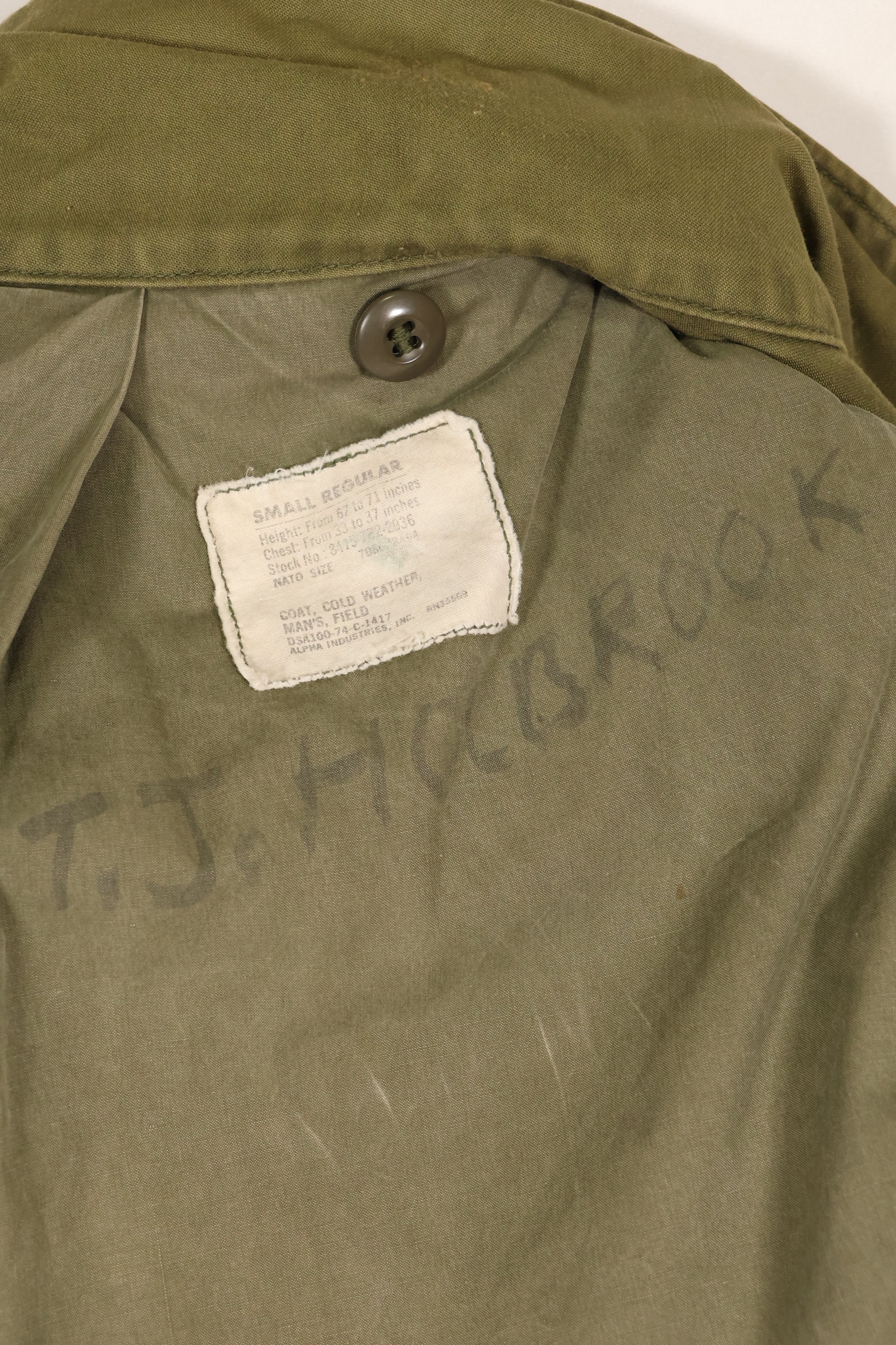 1974 Contract S-R M65 Field Jacket 3rd Model Jacket Used
