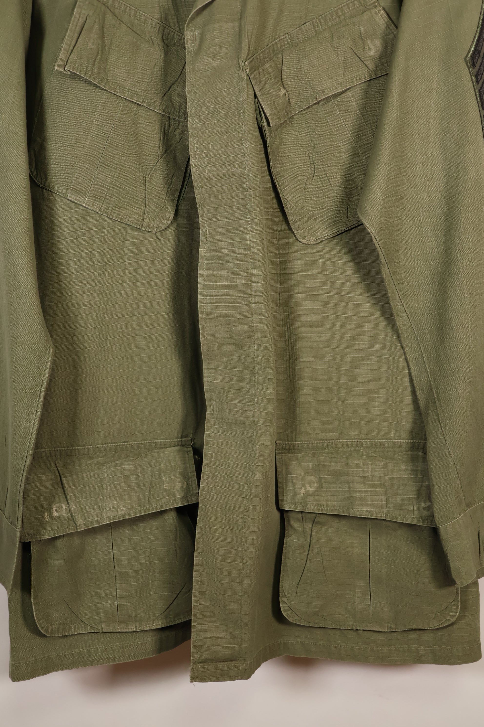 1969 Contract, M-L, 4th Model Jungle Fatigue Jacket, 101st Airborne Division Specification, Used