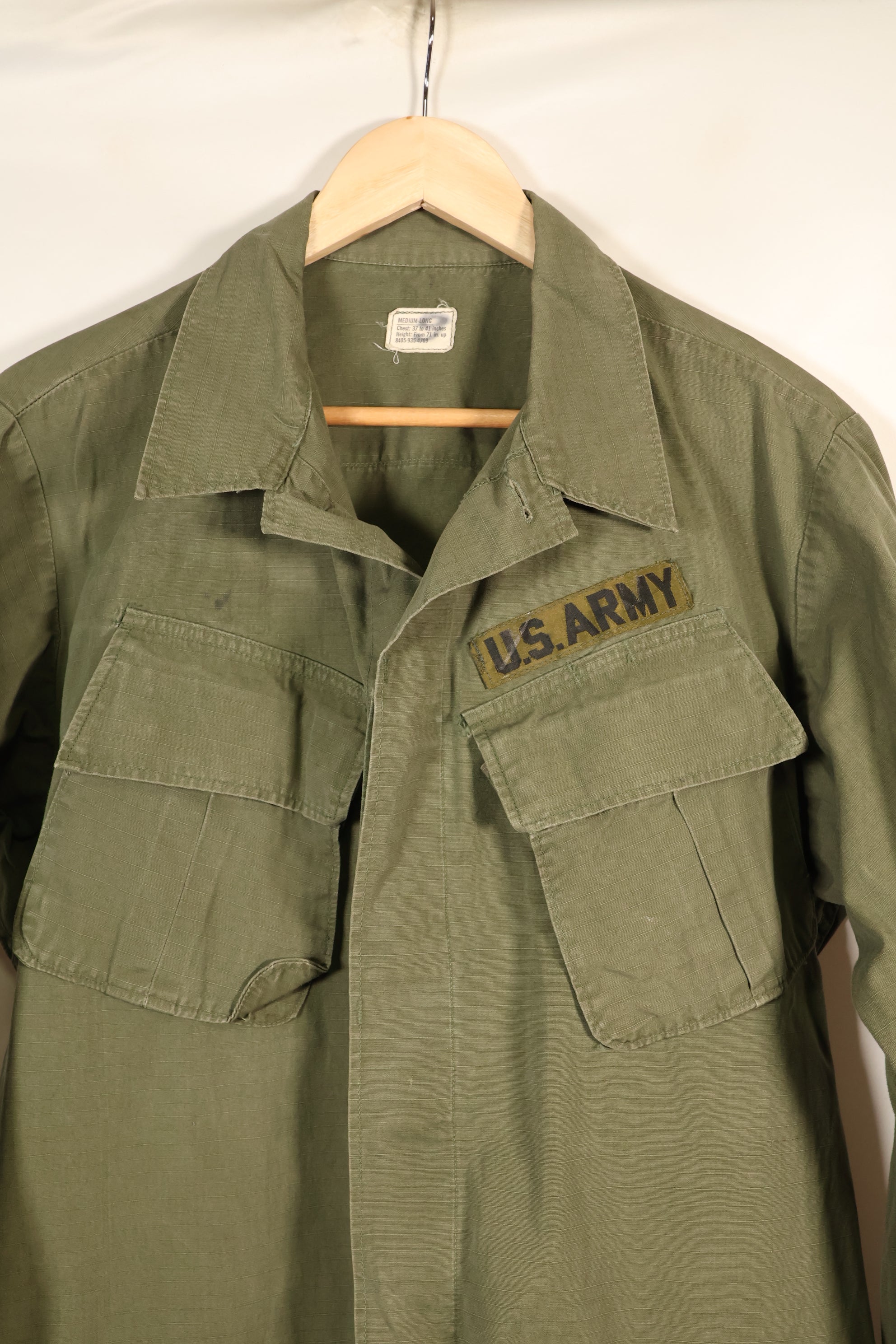 1968 Contract, M-L US Army, 4th Model Jungle Fatigue Jacket, Used