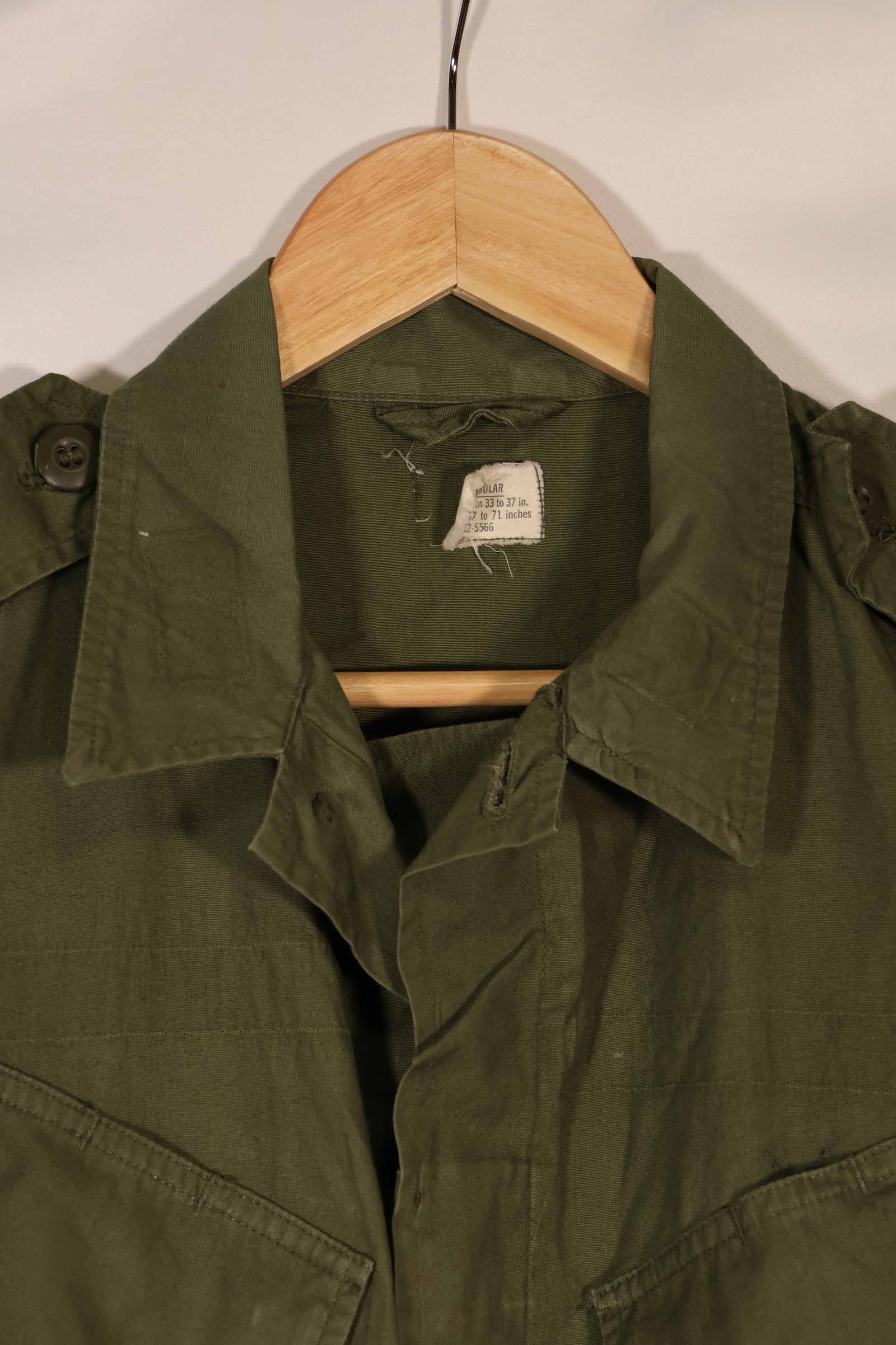 Real 2nd Model Jungle Fatigue Jacket S-R Used, faded, stained.