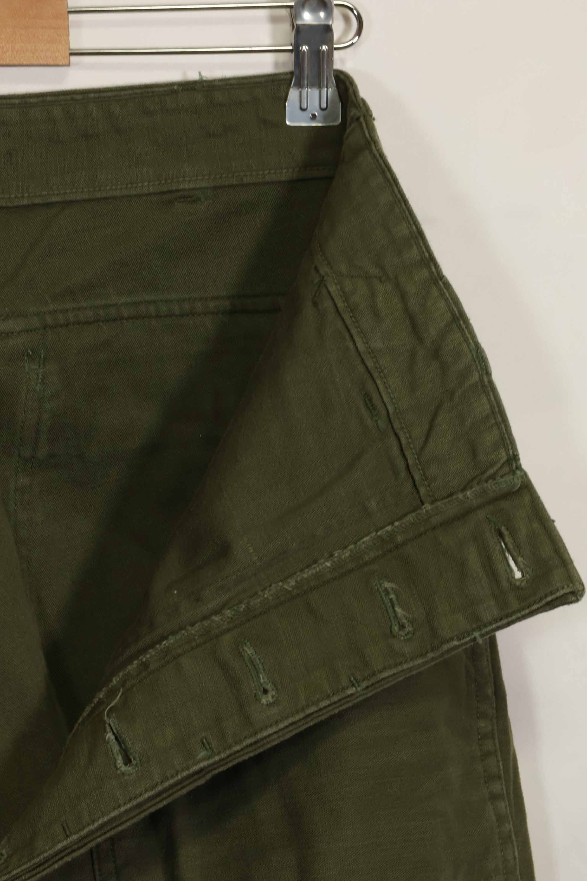 1960s lot OG-107 baker pants with modified cargo pockets, ex-special forces personnel, used, D