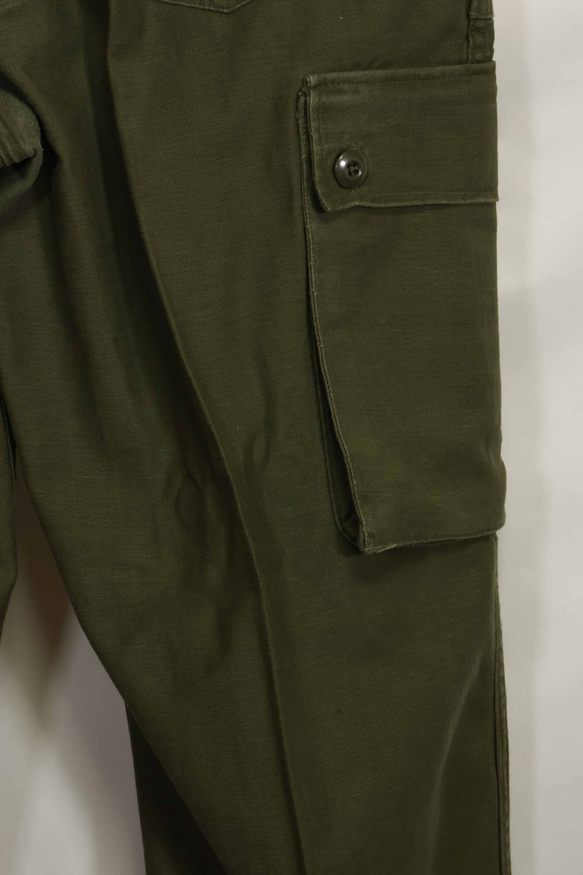 1960s lot OG-107 baker pants with modified cargo pockets, ex-special forces personnel, used, D