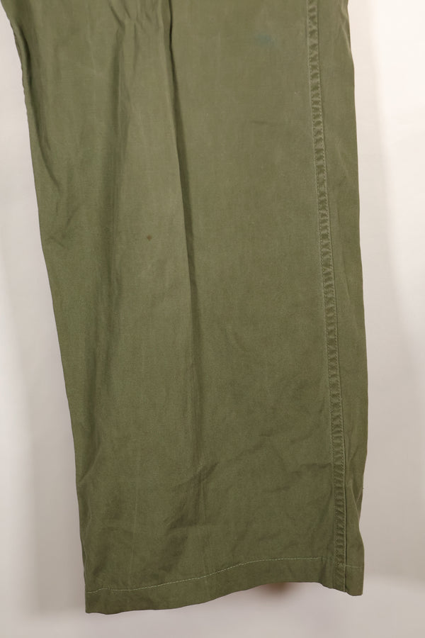 1964 Contract S-L with hemming 1st Model Jungle Fatigue Pants, used with fading.