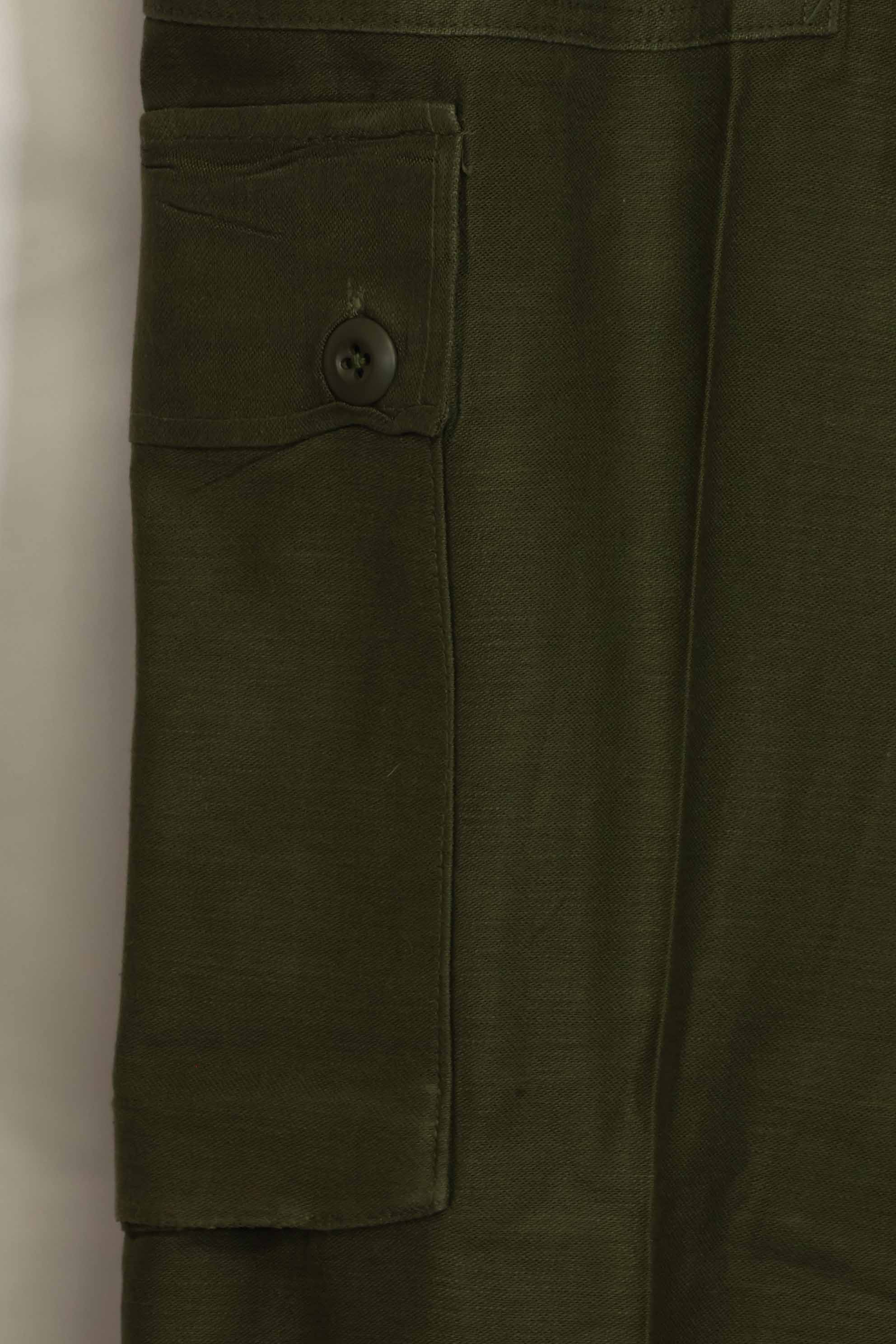 1960s lot OG-107 baker pants, cargo pocket modification, ex-special forces personnel, used, E