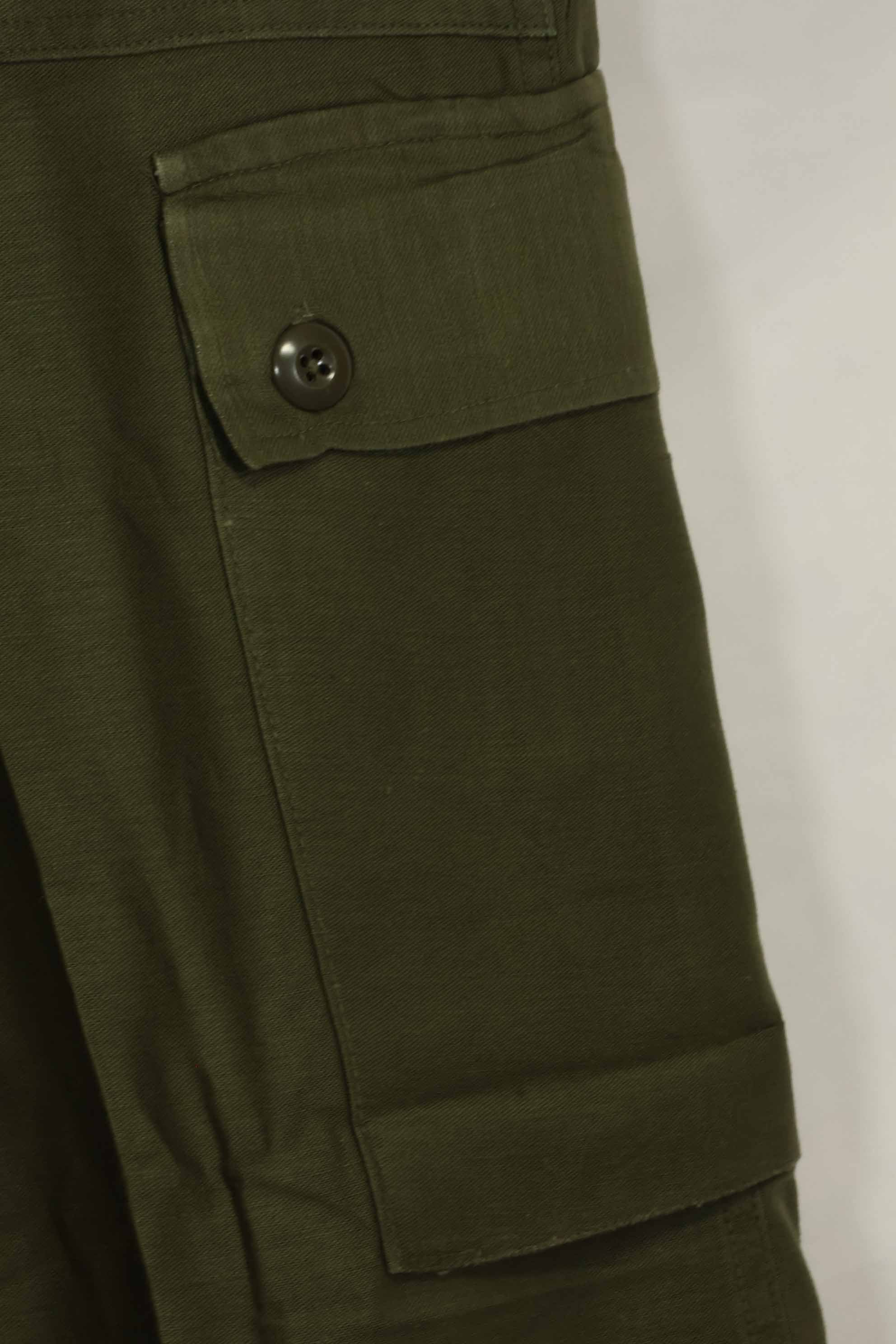 1960s lot OG-107 baker pants, cargo pocket modification, ex-special forces personnel, used, E