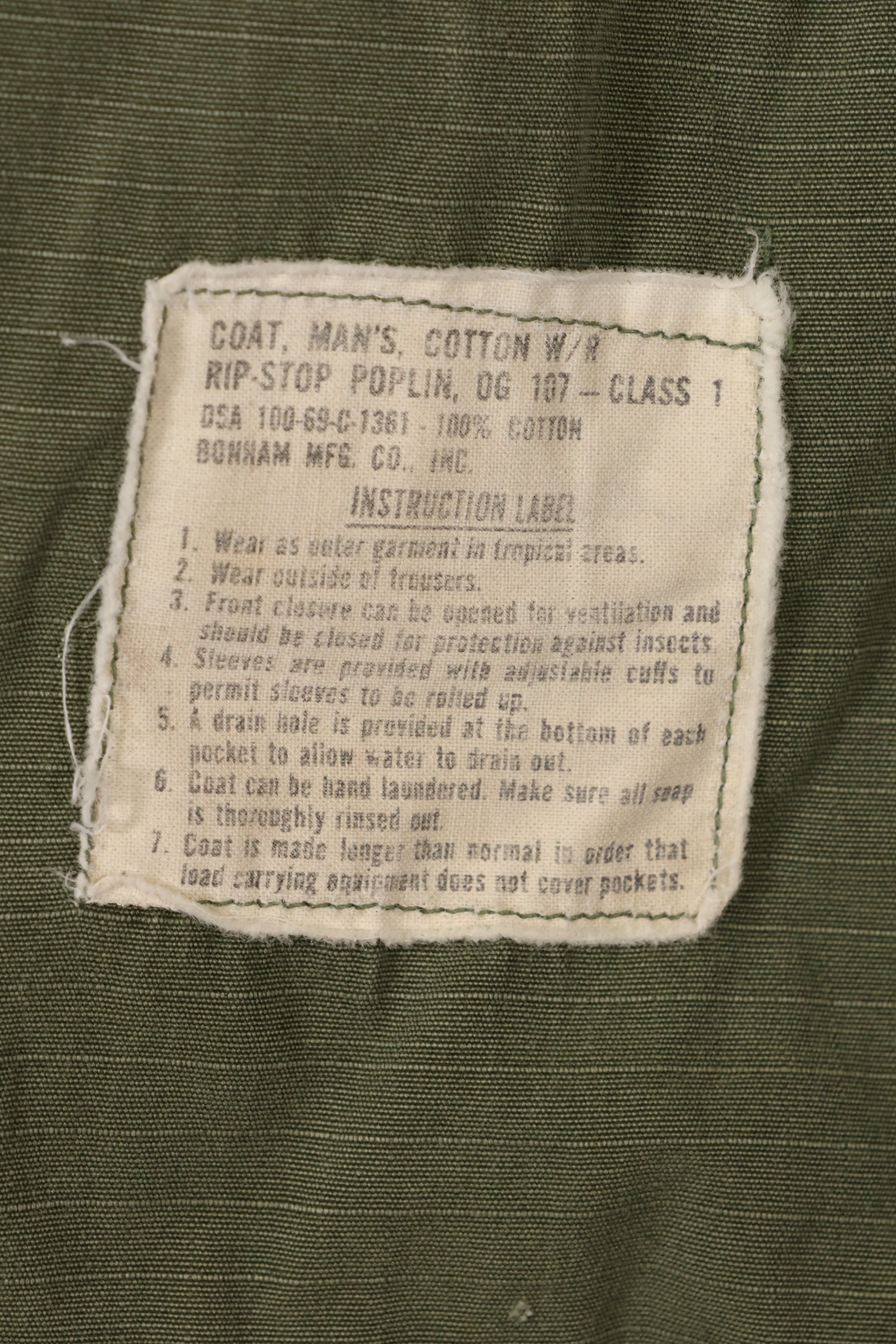 Circa 1969 S-S Size 4th Model Jungle Fatigue Jacket Used Film Company Release