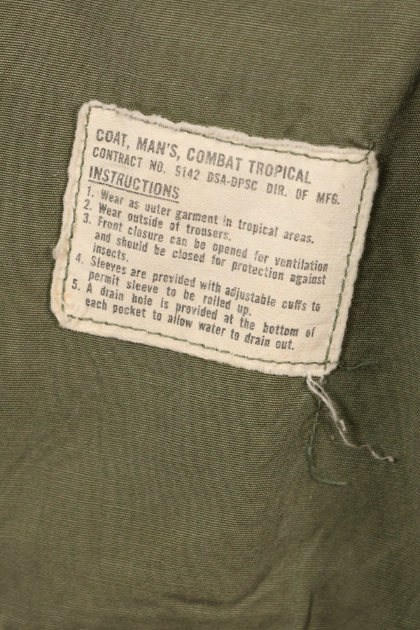 1966–67 Contract, S-R, Presumed USAF Issue, 3rd Model Jungle Fatigue Jacket, Short-Sleeve, Used