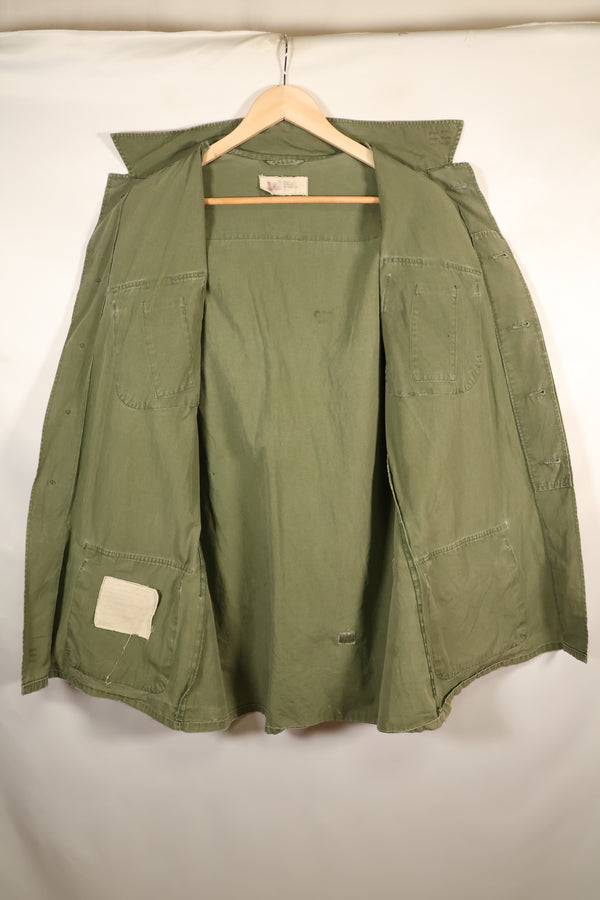 1967 Contract, M-L, Non-Ripstop, 3rd Model Jungle Fatigue Jacket, Faded, Used
