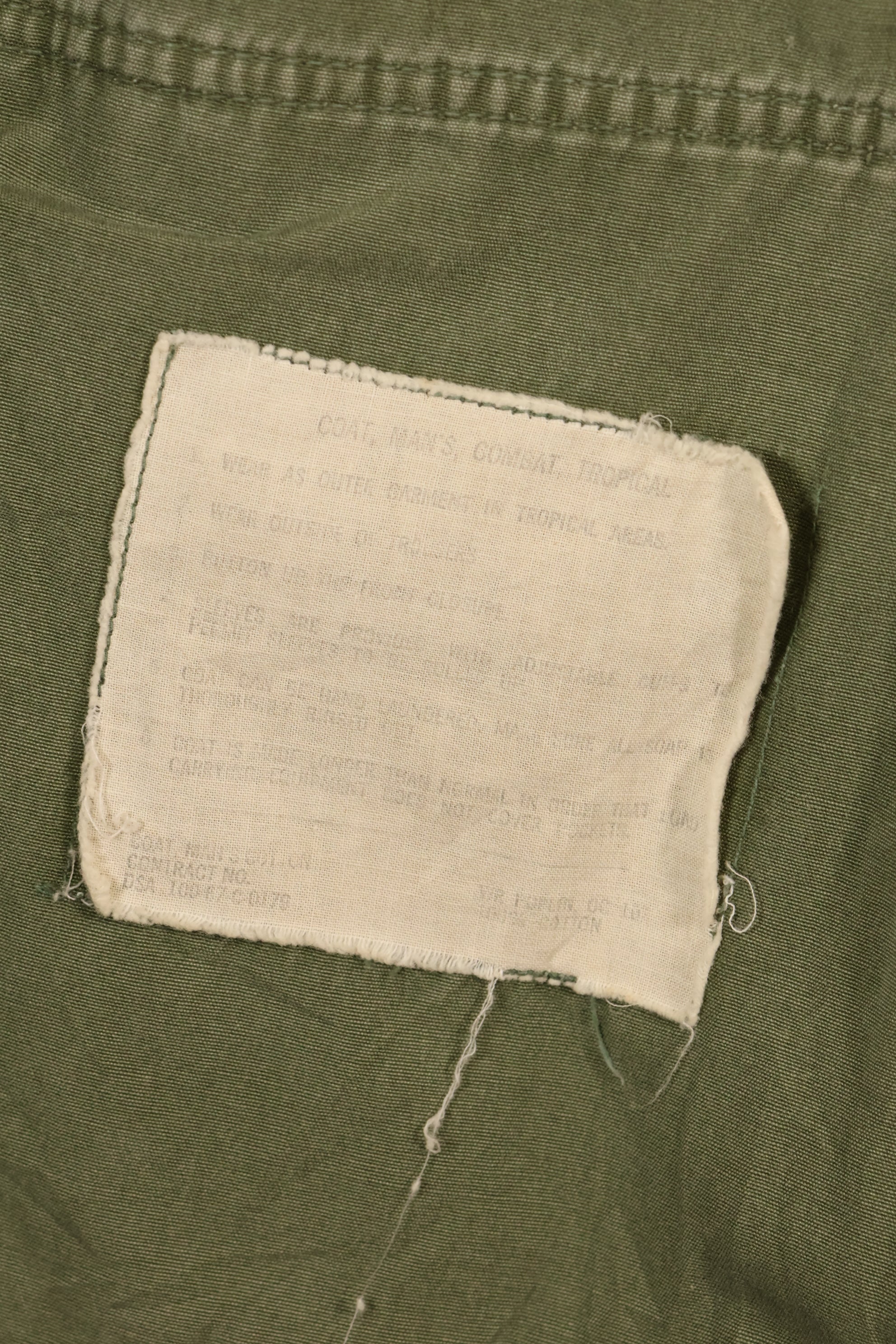1967 Contract, M-L, Non-Ripstop, 3rd Model Jungle Fatigue Jacket, Faded, Used