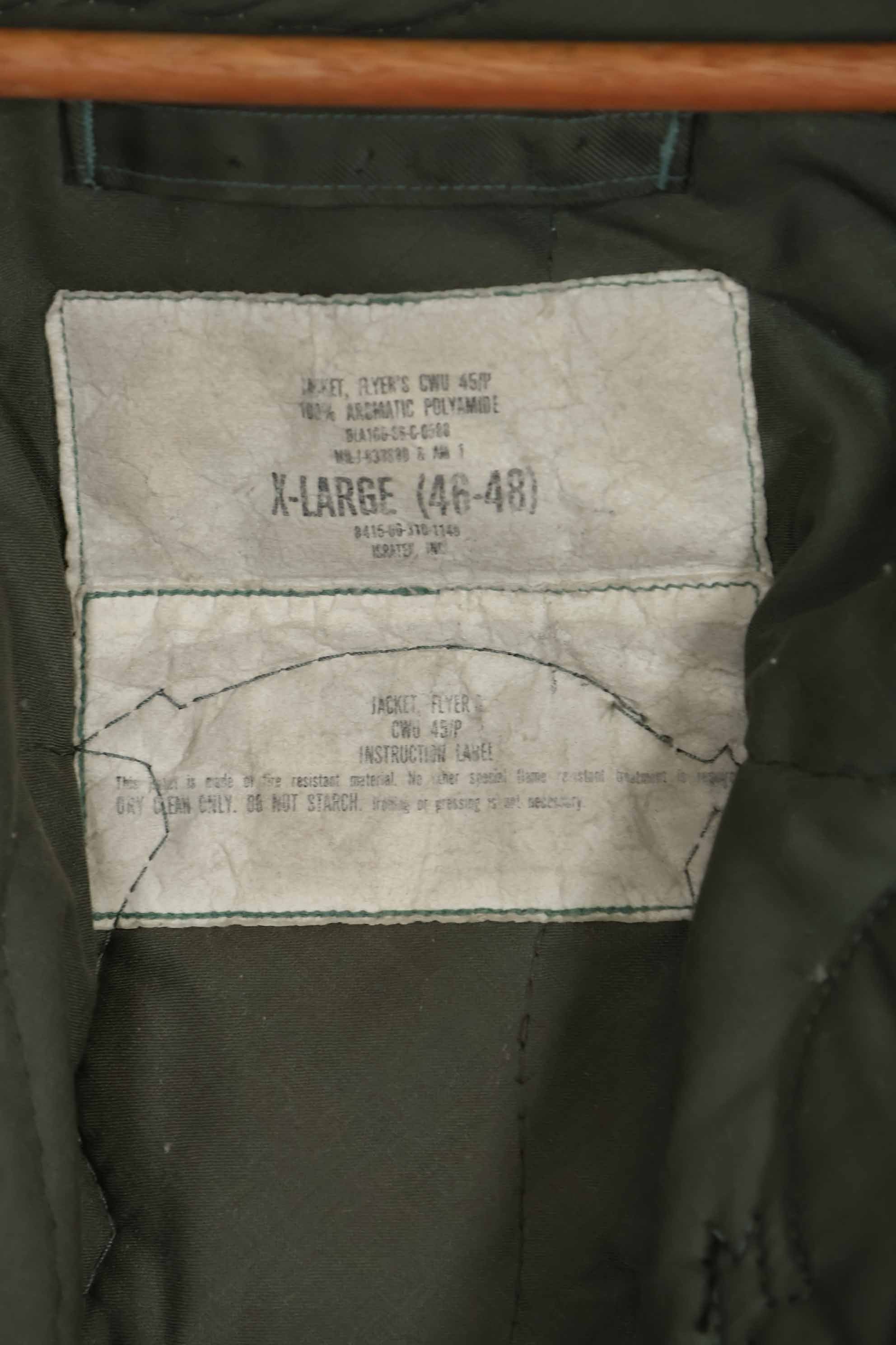 1988 US Navy CWU-45P USS HANCOCK CVA 19 VP-69 XL size flight jacket used