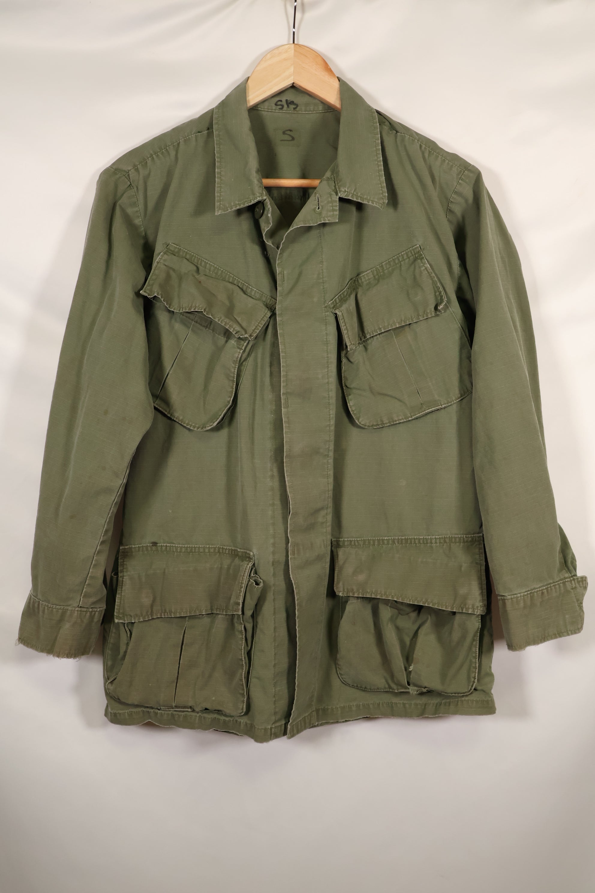 Circa 1968, estimated size S-R 4th Model Jungle Fatigue Jacket, used, released by film company.