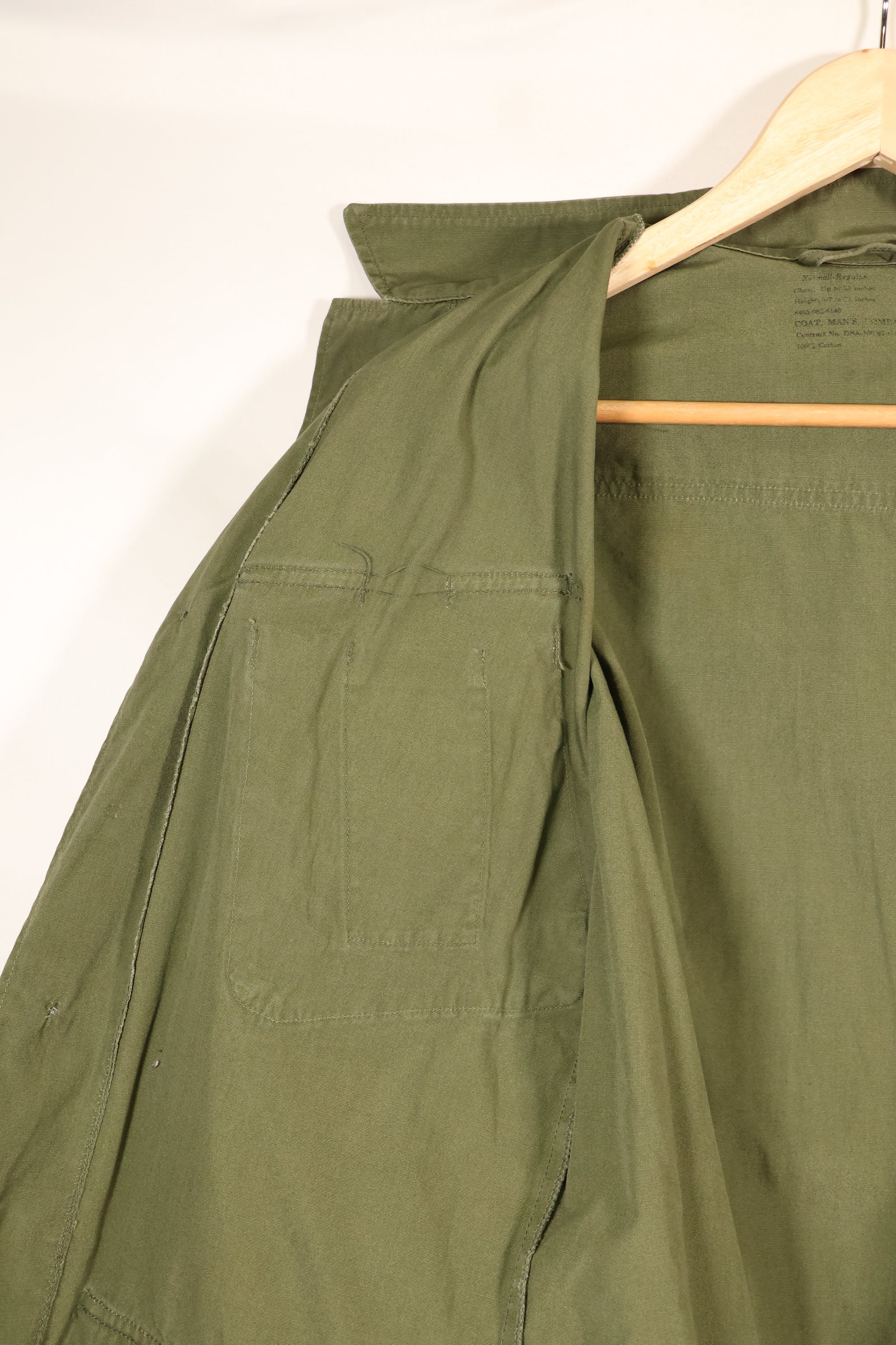 1966–67 Contract X-S-R Non-Ripstop 3rd Model Jungle Fatigue Jacket—Rare Item—Used
