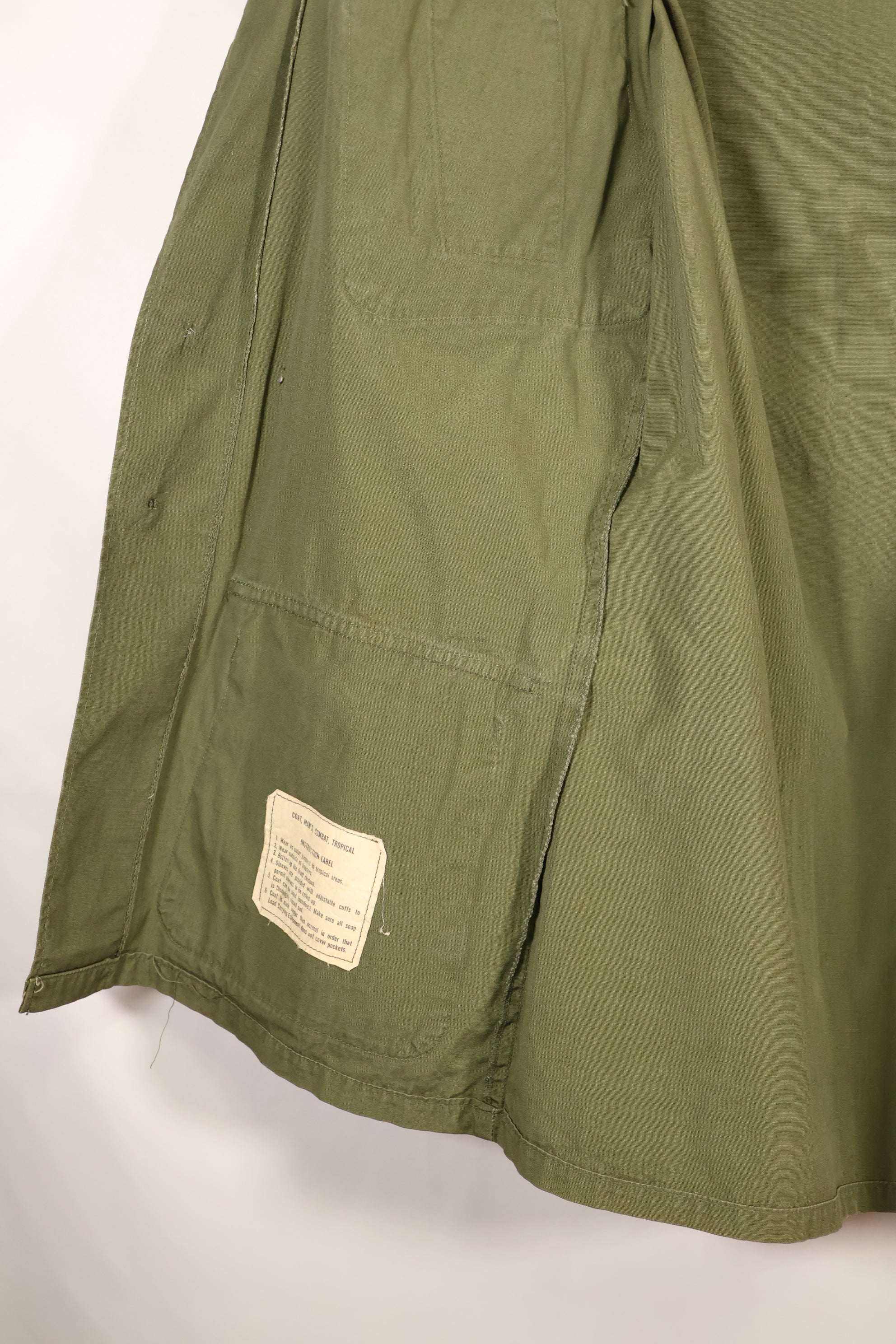 1966–67 Contract X-S-R Non-Ripstop 3rd Model Jungle Fatigue Jacket—Rare Item—Used