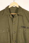 1960s, Estimated Size: MEDIUM, OG-107, Utility Shirt, Rare Cut, Retrofitted Patch, Used