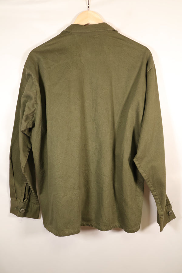 1960s, Estimated Size: MEDIUM, OG-107, Utility Shirt, Rare Cut, Retrofitted Patch, Used