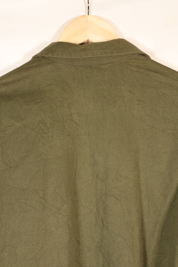 1960s, Estimated Size: MEDIUM, OG-107, Utility Shirt, Rare Cut, Retrofitted Patch, Used