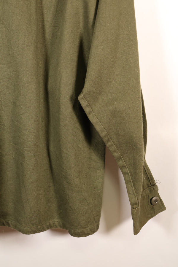 1960s, Estimated Size: MEDIUM, OG-107, Utility Shirt, Rare Cut, Retrofitted Patch, Used