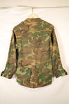 Mid-1960s non ripstop fabric ERDL camouflage rare print fabric jungle fatigues jacket, used.