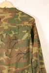Mid-1960s non ripstop fabric ERDL camouflage rare print fabric jungle fatigues jacket, used.