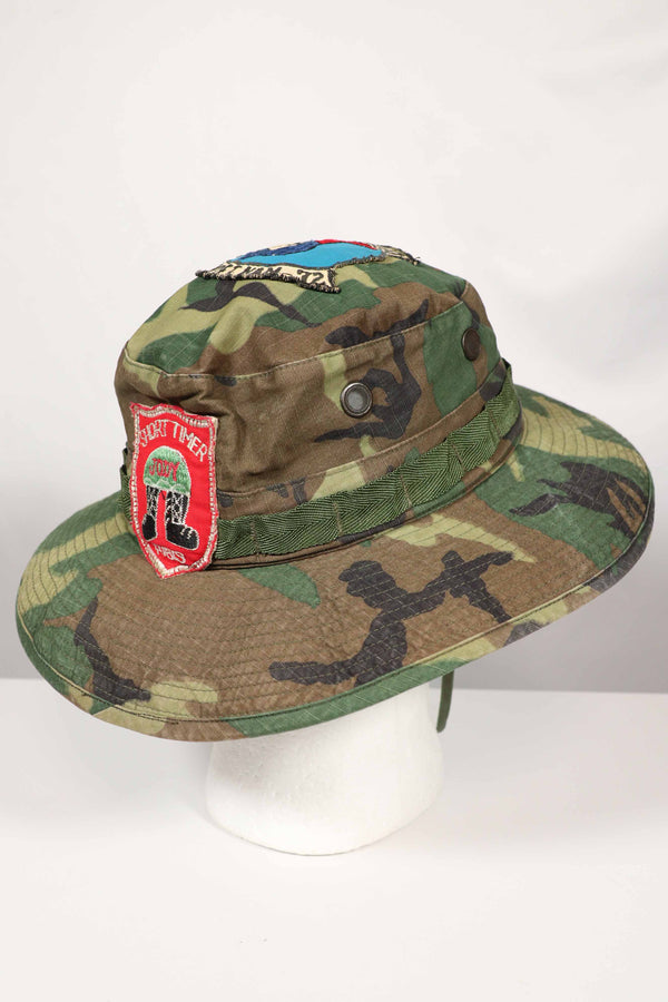 Real ERDL Government Issue Boonei Hat US Army K-9 Military Dog with Locally Made Patch &amp; Embroidery