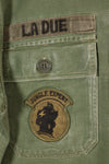 1960s, Estimated Size: SMALL, OG-107 Utility Shirt with Patches, Used