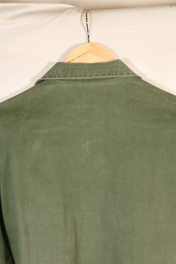 1960s, Estimated Size: SMALL, OG-107 Utility Shirt with Patches, Used