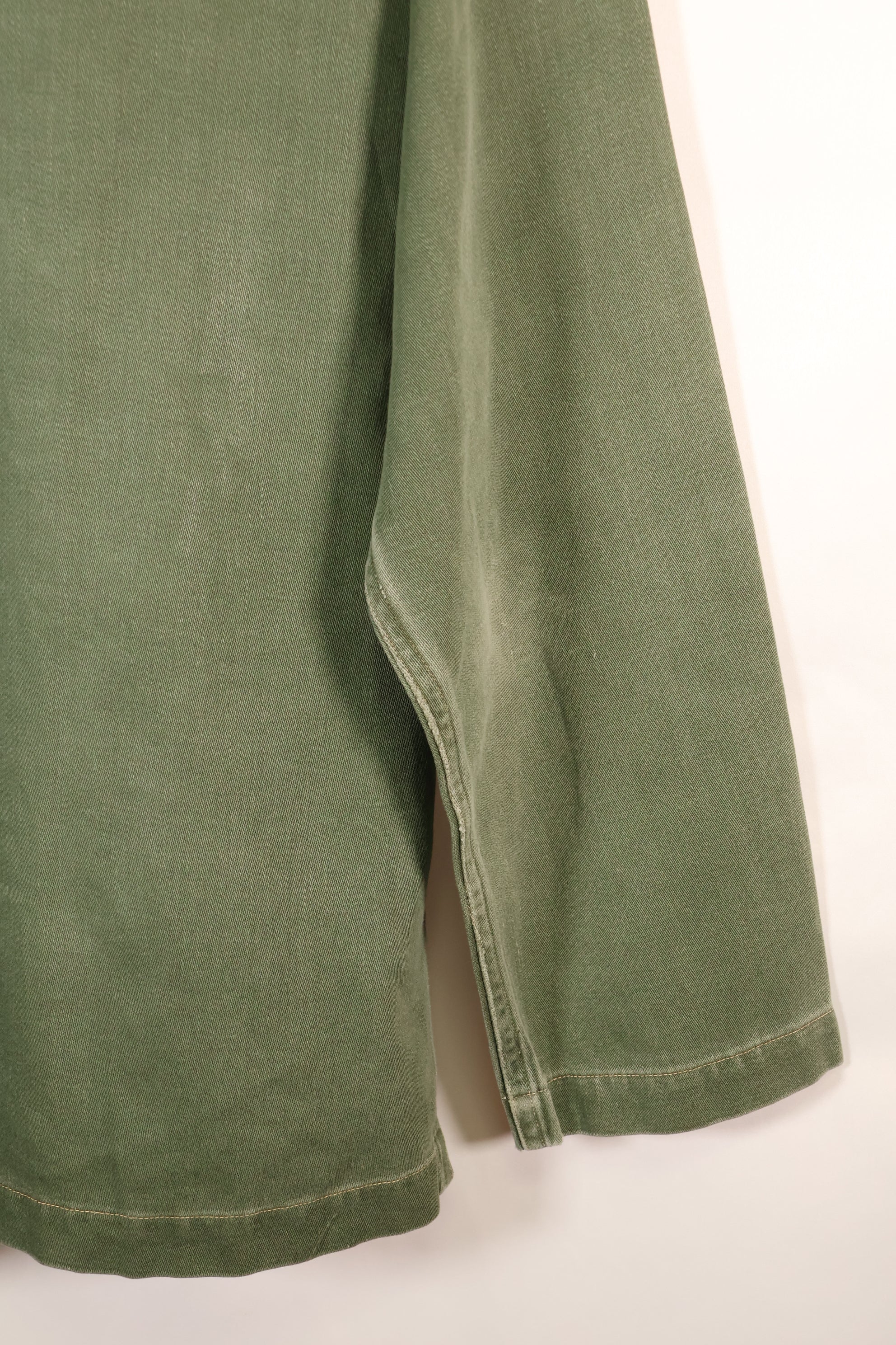 1960s, Estimated Size: SMALL, OG-107 Utility Shirt with Patches, Used