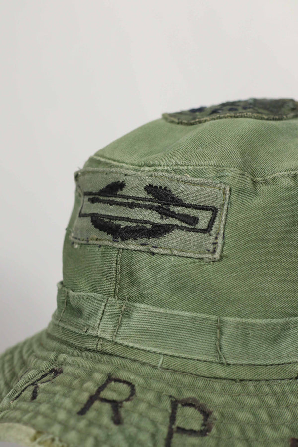 Real Locally Made OD Boonie 9th Infantry Divition LRRP with Direct Embroidery & Sniper Patch Boonie Hat