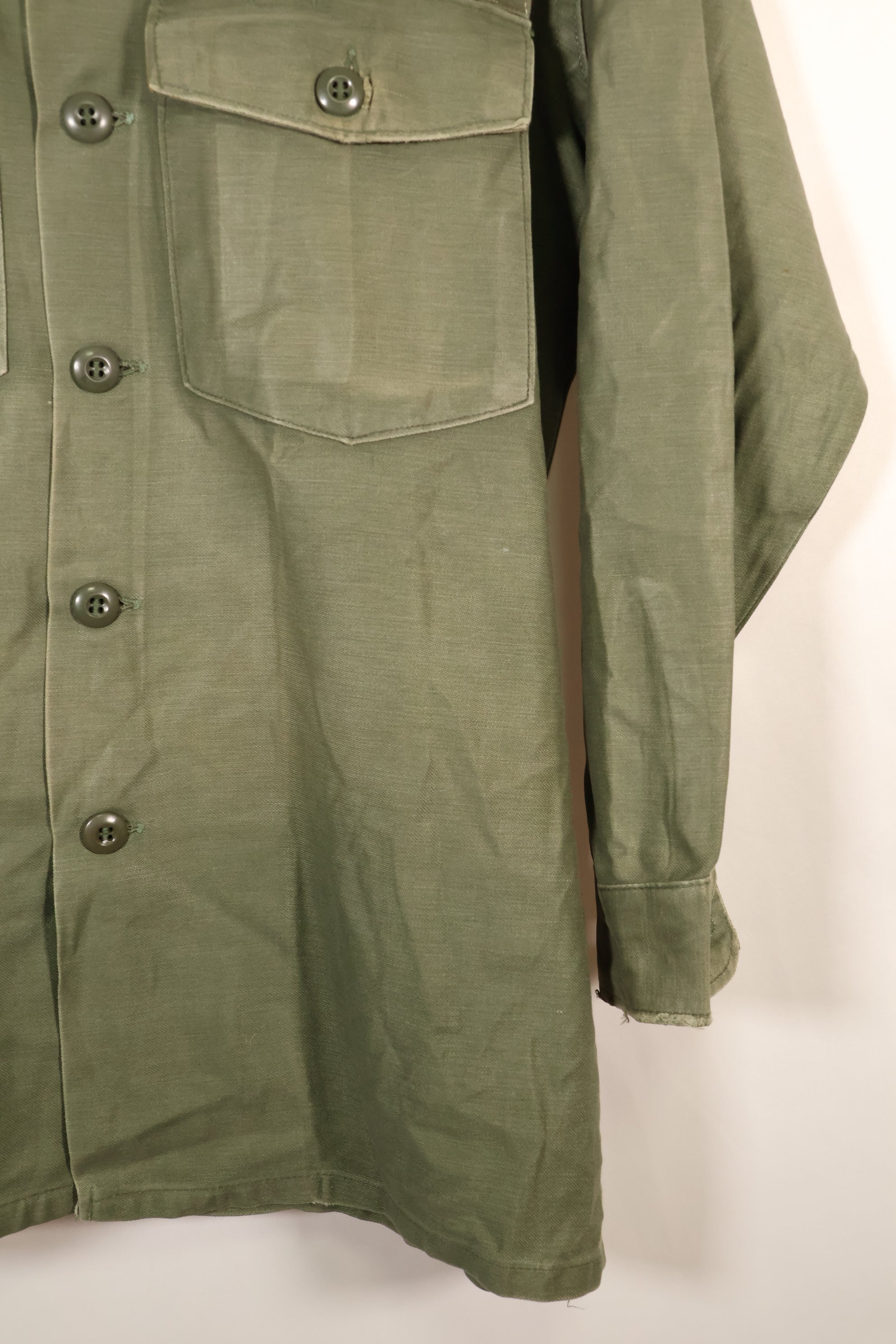 1971 Contract, Estimated Size: SMALL, OG-107 Utility Shirt, U.S. Navy, Original Tapes, Used