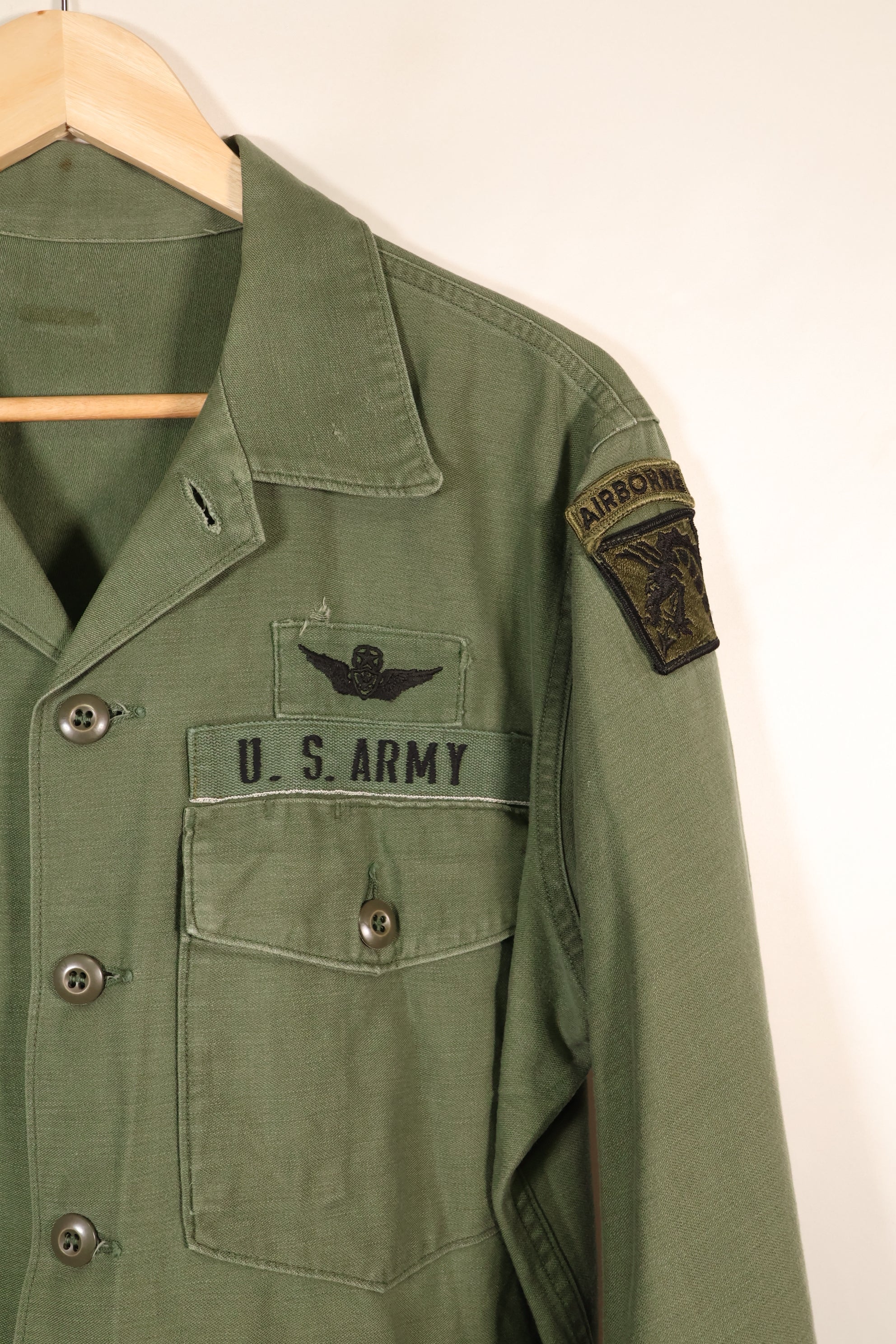 1968 Contract, Estimated Size: MEDIUM, OG-107, Utility Shirt, Aftermarket Patch, Used