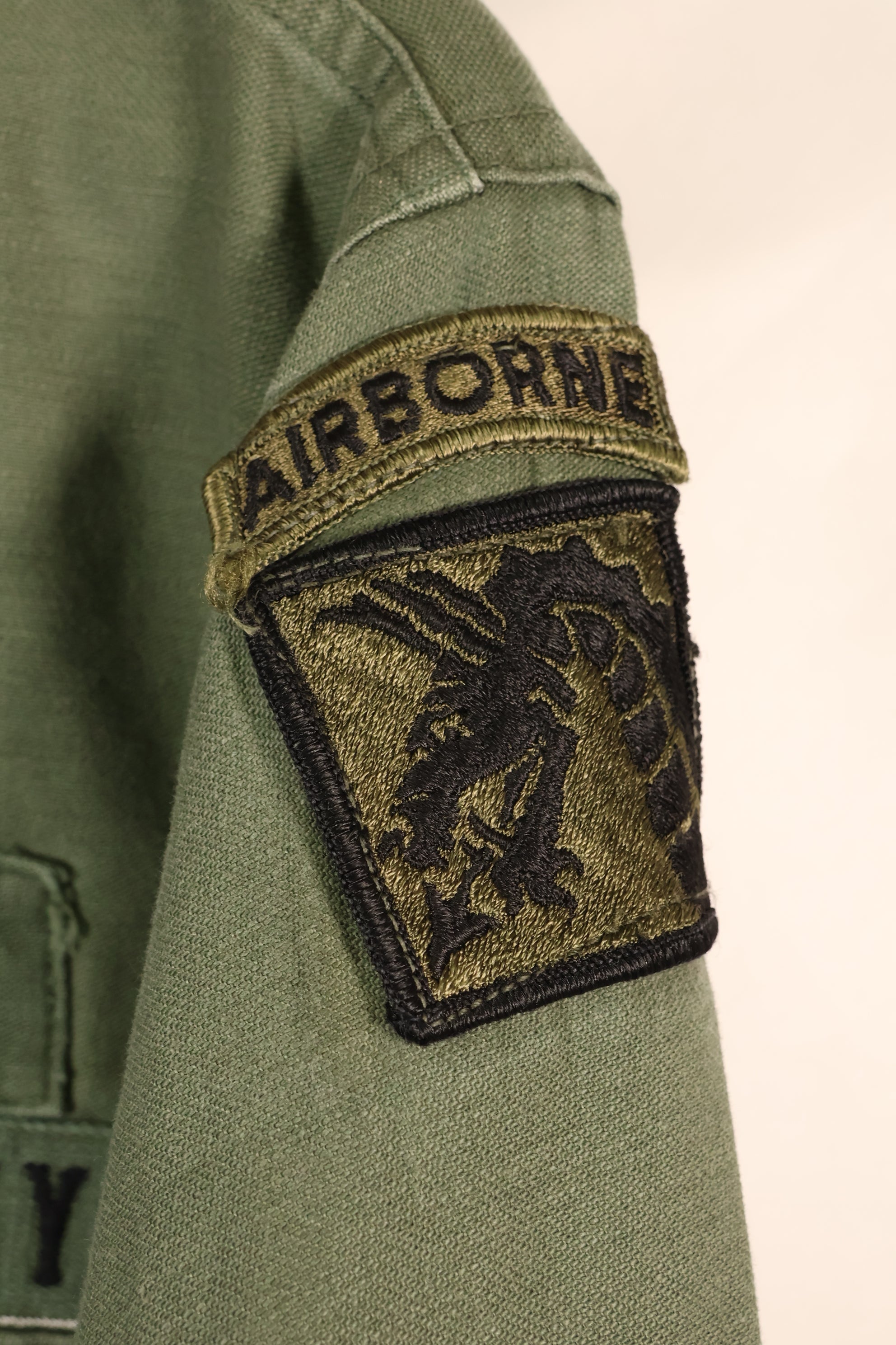 1968 Contract, Estimated Size: MEDIUM, OG-107, Utility Shirt, Aftermarket Patch, Used