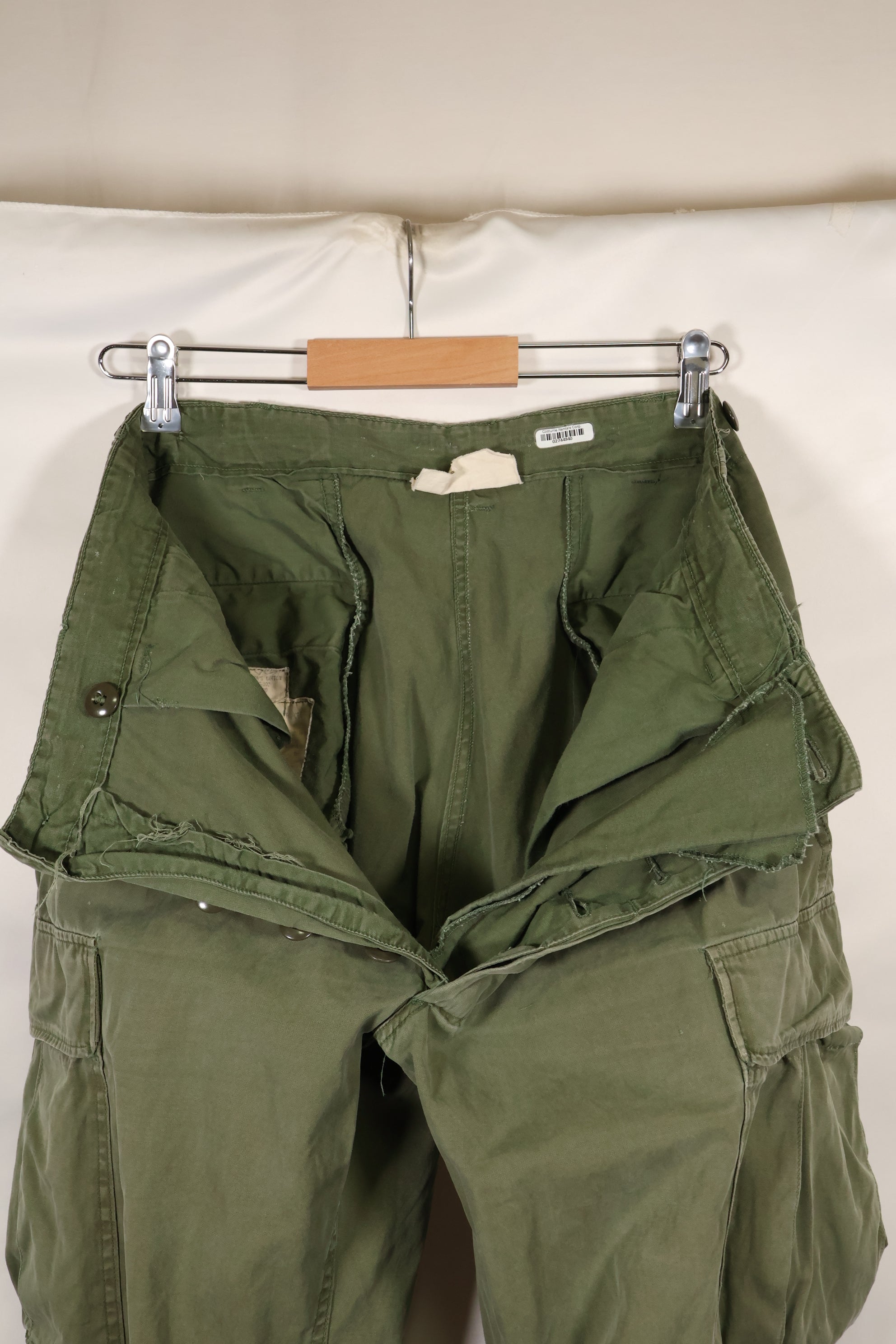 Mid-1960s MEDIUM-SHORT 2nd Model Jungle Fatigue Pants, used.